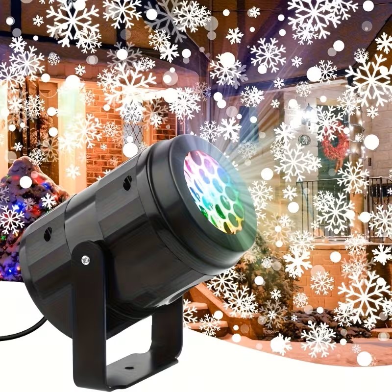 Winter Snowflake Projector Light with Rotating Snowflake & Star Projection - Image 5