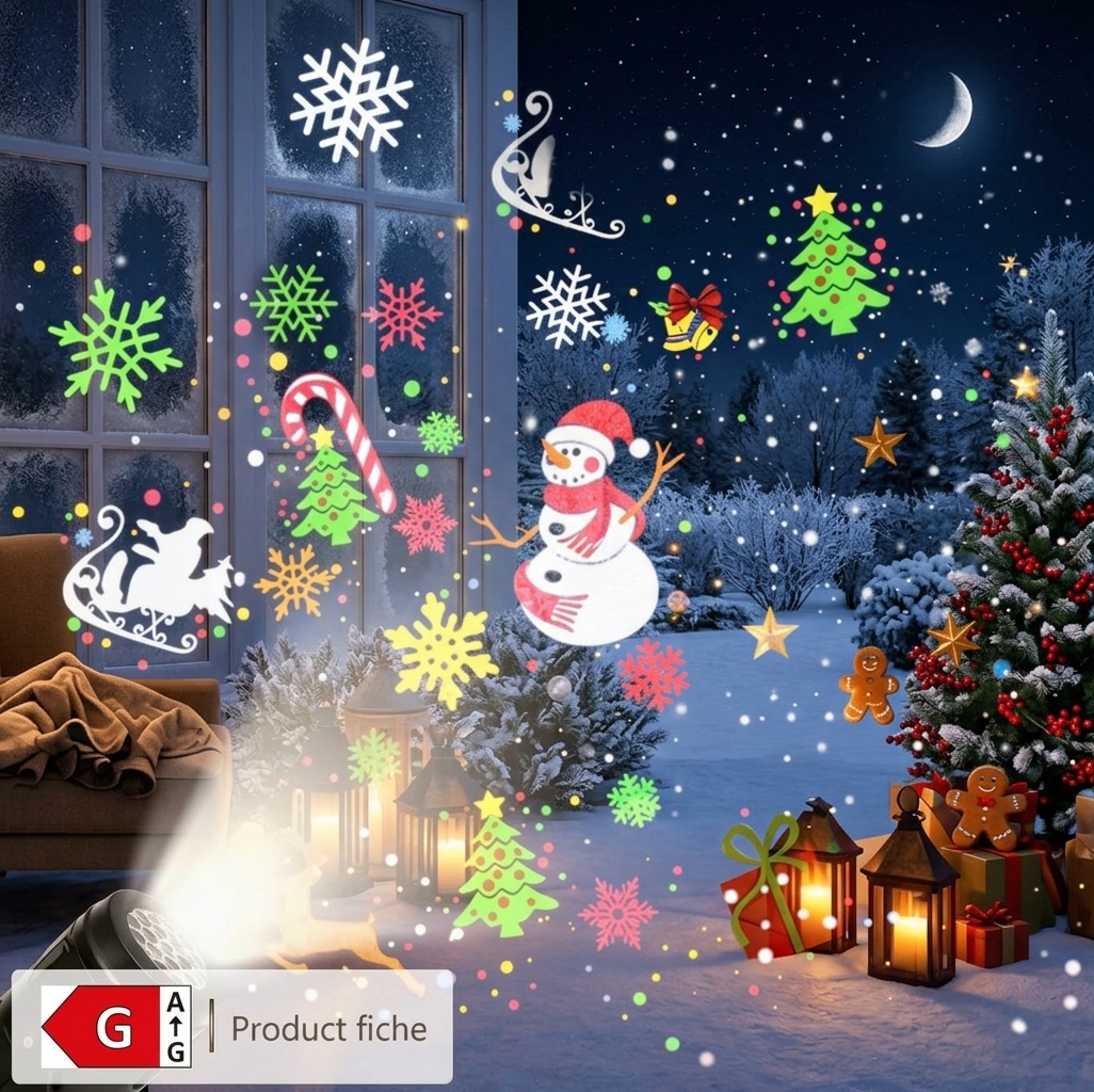 Winter Snowflake Projector Light with Rotating Snowflake & Star Projection - Image 8